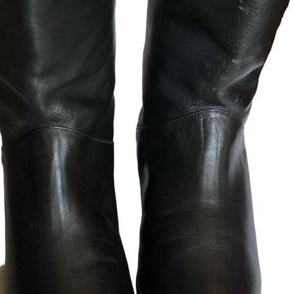 Womens Venezia Black leather riding boots size 9WW - image 9