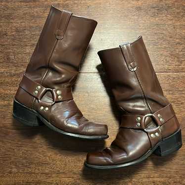 Vintage Double H brown leather boots