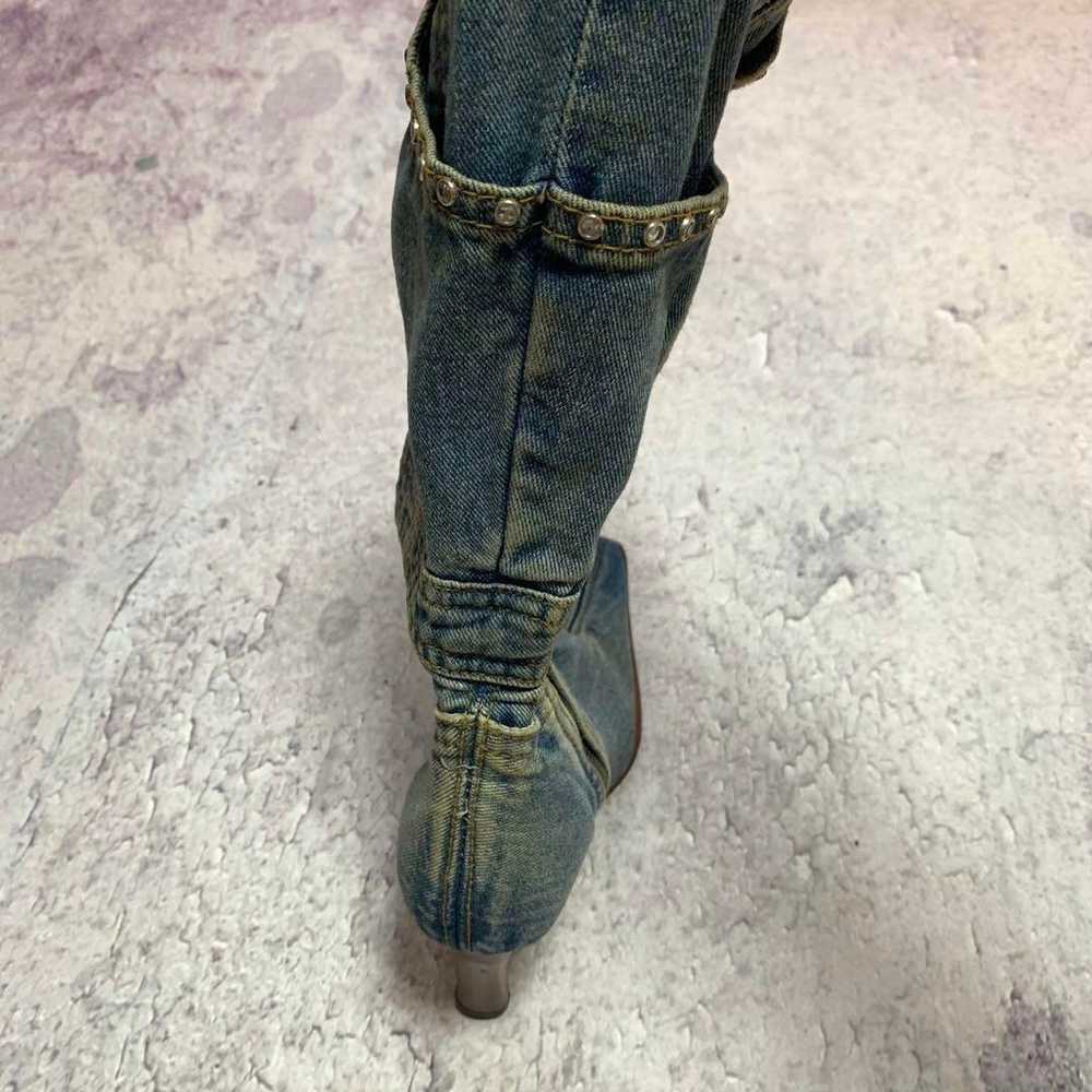 archive denim remake long boots y2k - image 4