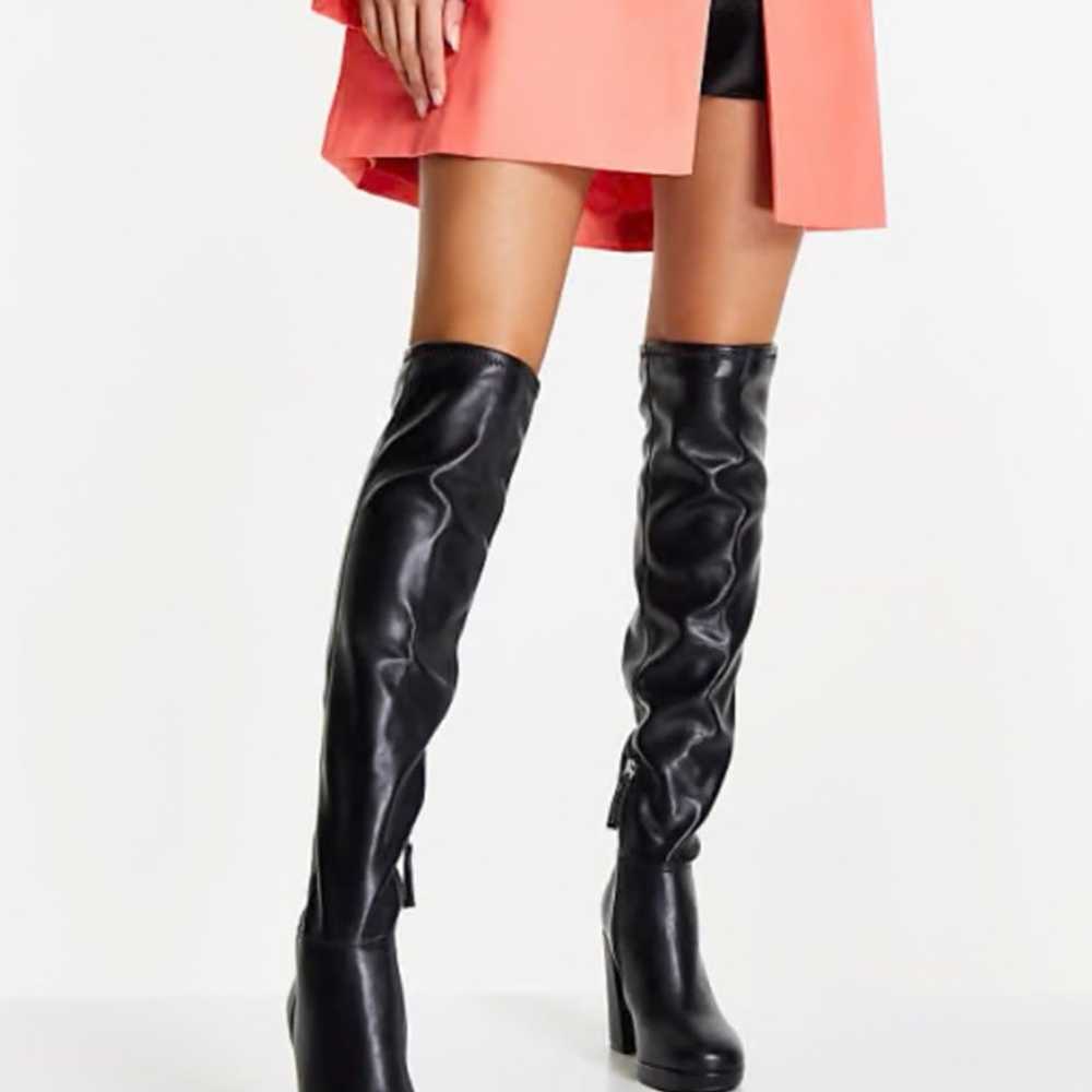 Steve Madden Magnifico heeled thigh boots in blac… - image 1