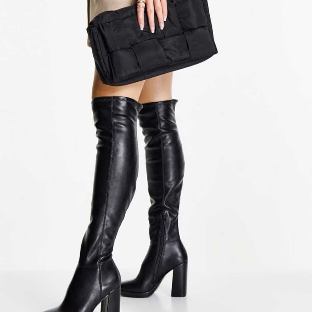 Steve Madden Magnifico heeled thigh boots in blac… - image 2