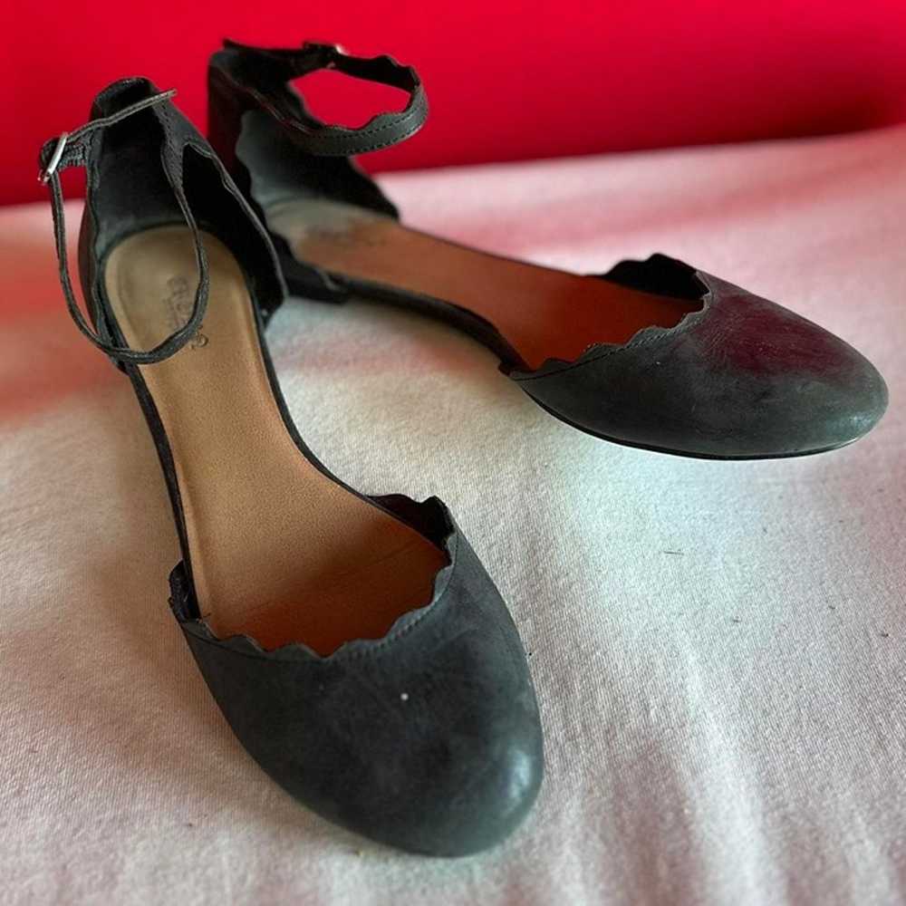 Crown Vintage Black Flats Size 10 - image 1