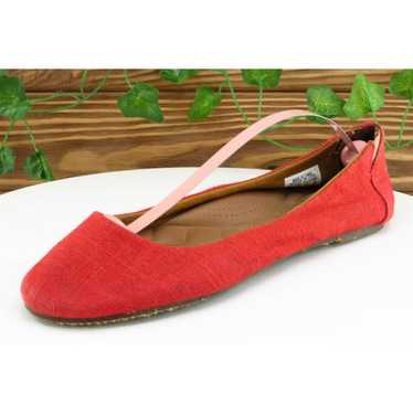 Reef Women Sz 8 M Red Flat Fabric Shoes