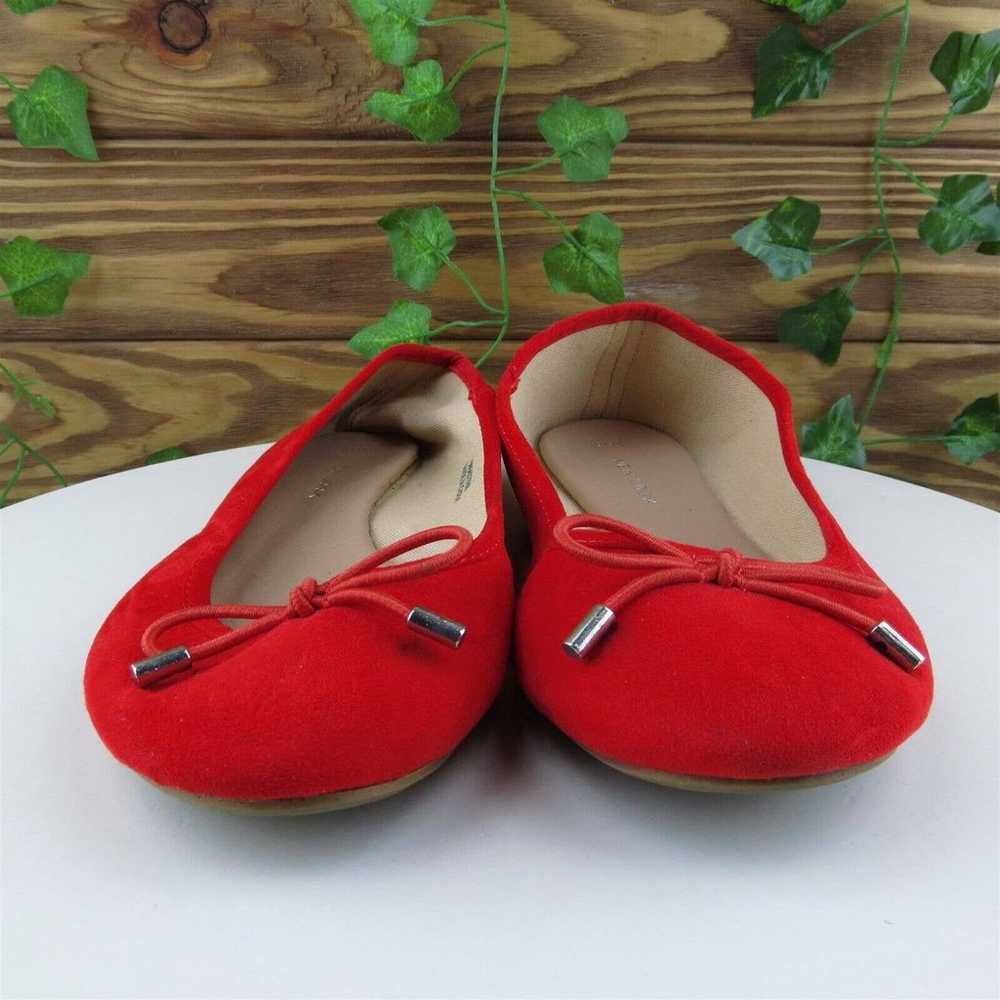 New Look Size 8 Flat Shoes Red Fabric Women M - image 2