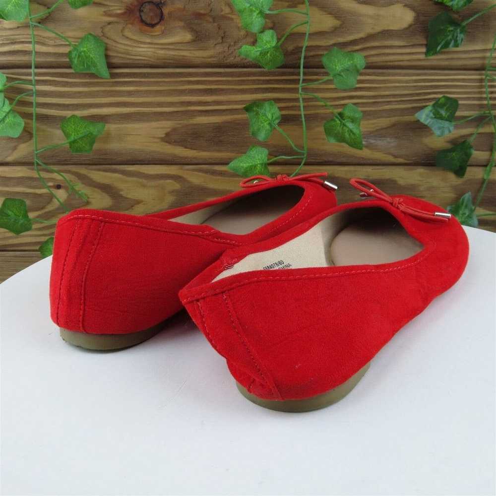 New Look Size 8 Flat Shoes Red Fabric Women M - image 6