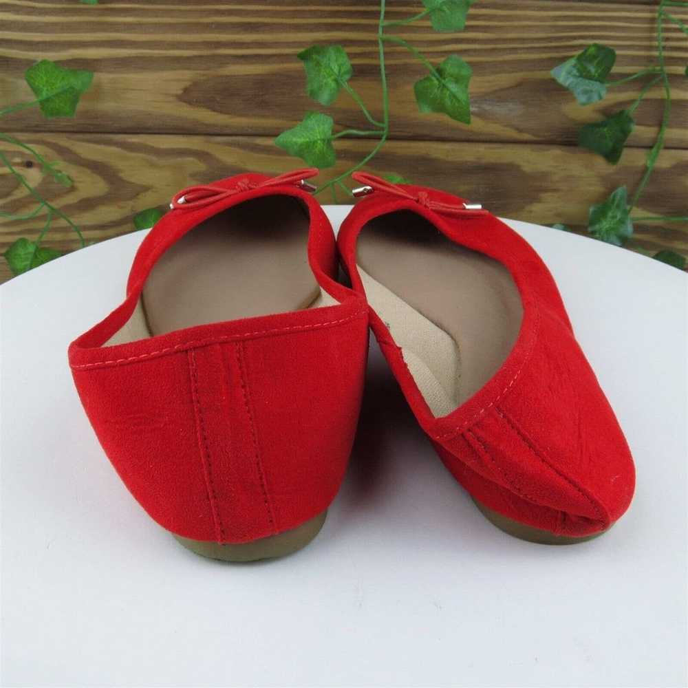 New Look Size 8 Flat Shoes Red Fabric Women M - image 7