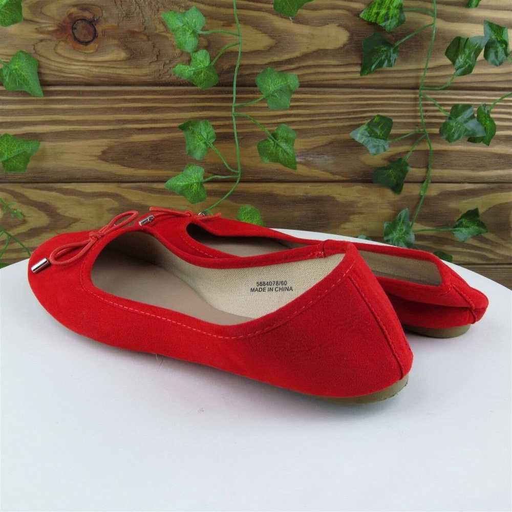 New Look Size 8 Flat Shoes Red Fabric Women M - image 8