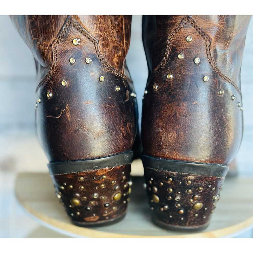 ARIAT Brown Leather Sassy Rhinestone Cowgirl Boot… - image 10