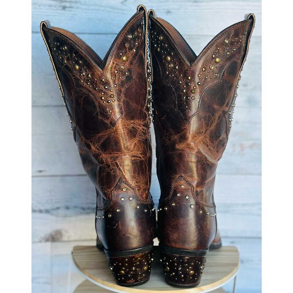 ARIAT Brown Leather Sassy Rhinestone Cowgirl Boot… - image 11