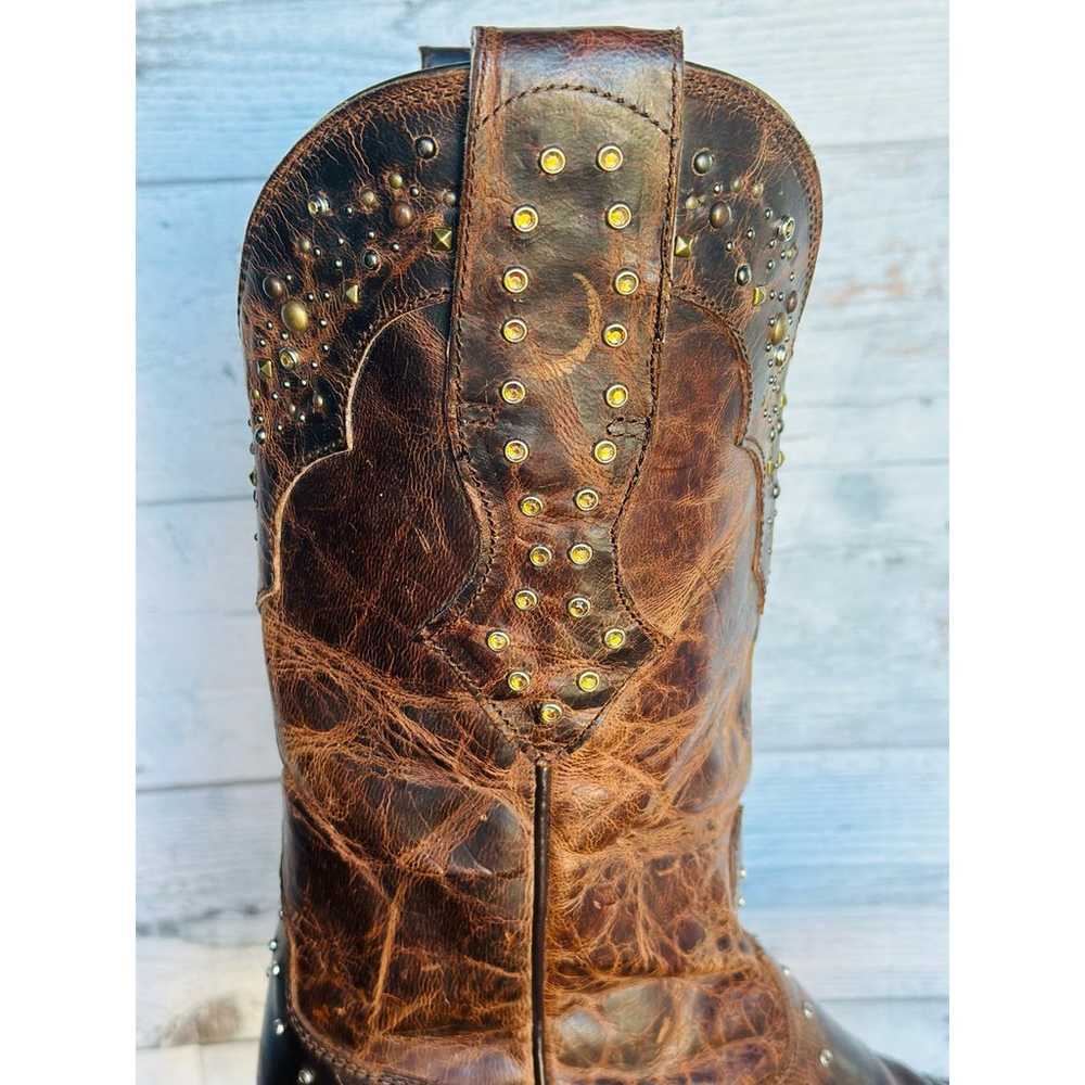 ARIAT Brown Leather Sassy Rhinestone Cowgirl Boot… - image 8