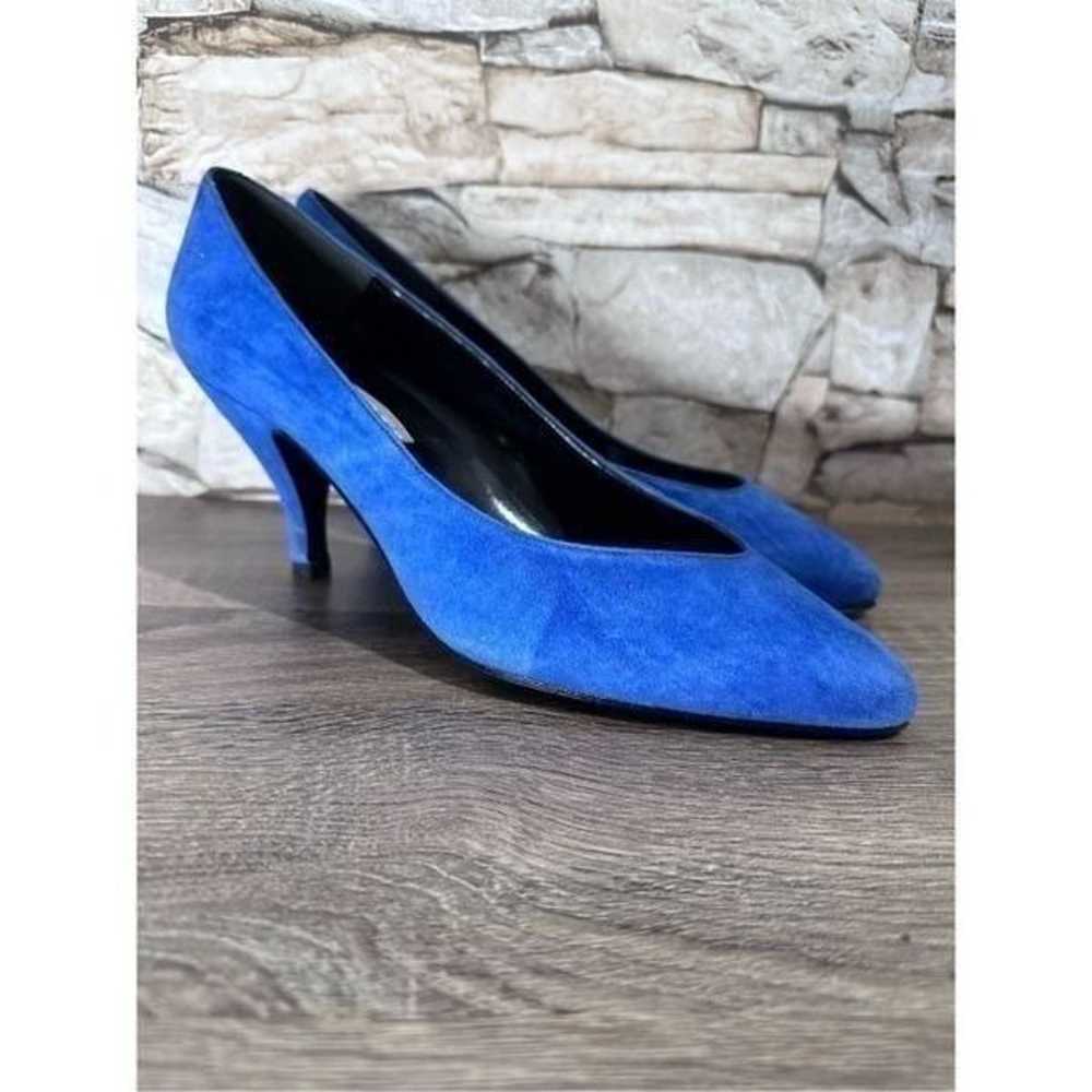 New Vintage Blue Suede Shoes by Josephine Size 10… - image 1