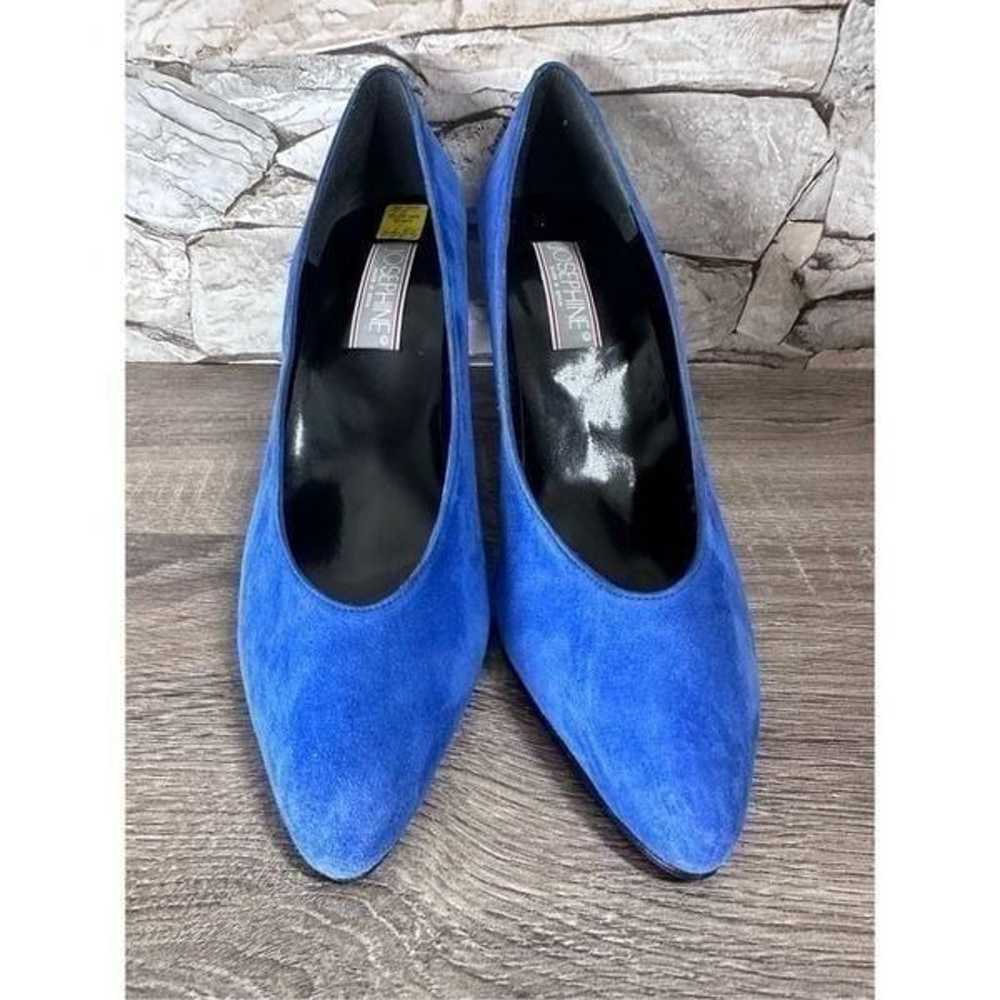 New Vintage Blue Suede Shoes by Josephine Size 10… - image 2