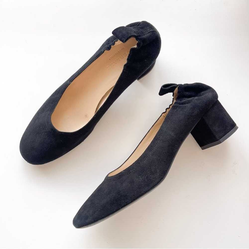 Everlane | Everyday Black Suede Block Slide Heels - image 10