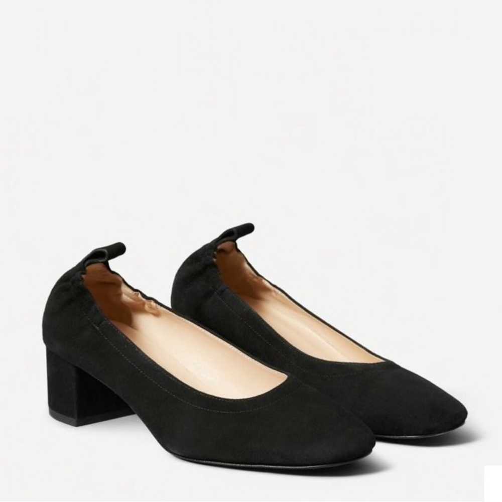 Everlane | Everyday Black Suede Block Slide Heels - image 2