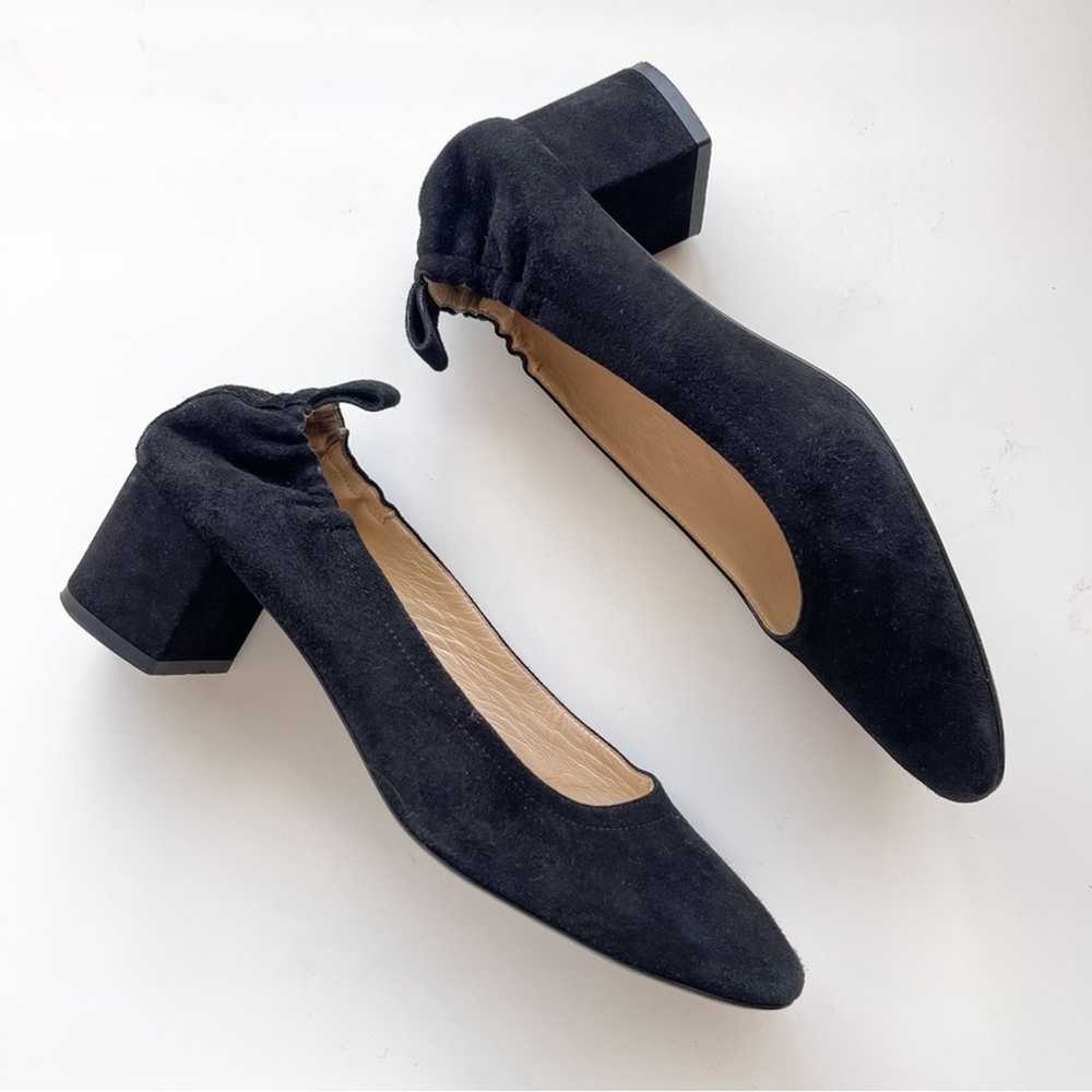 Everlane | Everyday Black Suede Block Slide Heels - image 5