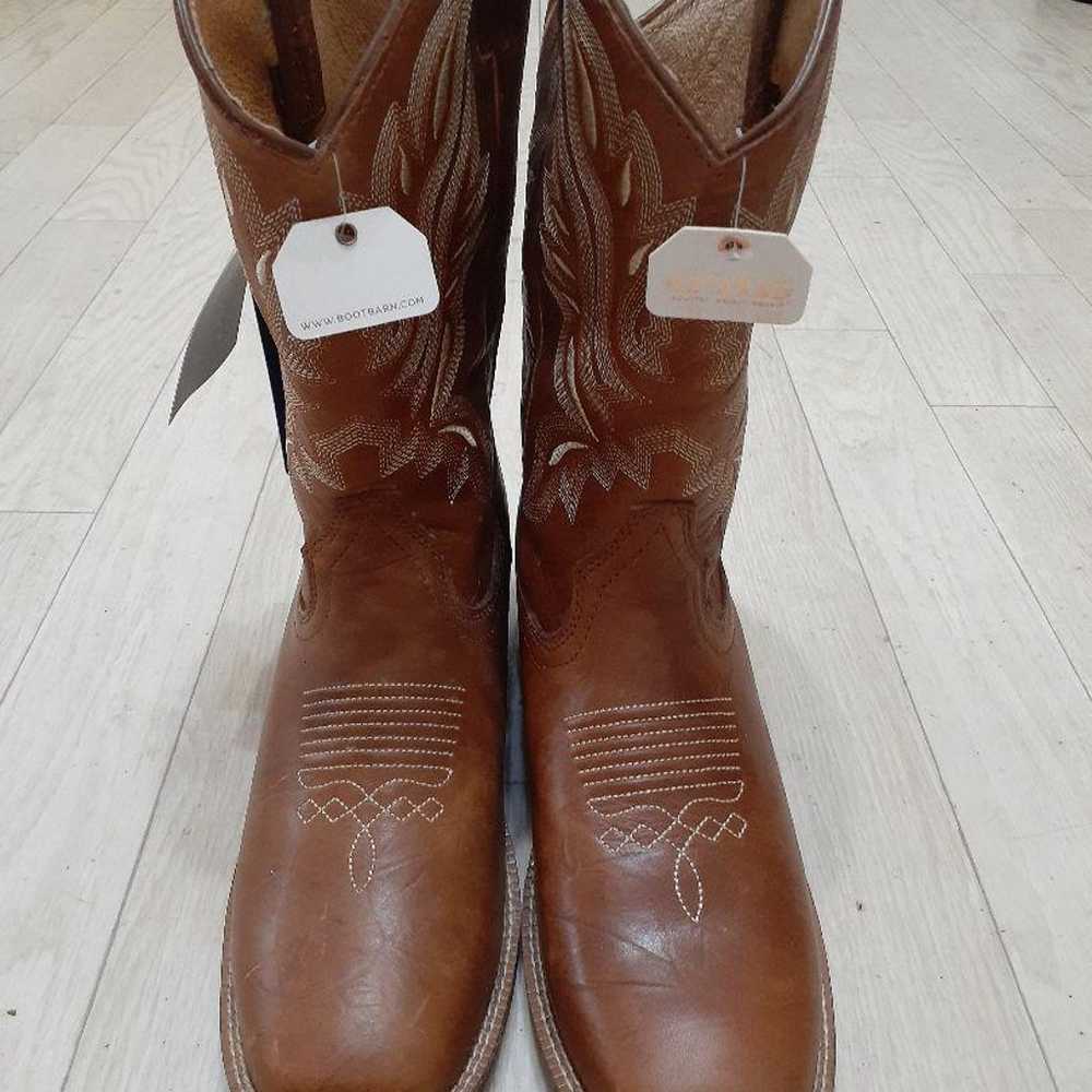 Western boots Brown Leather with Embroidery shyan… - image 1