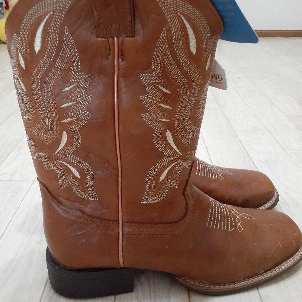 Western boots Brown Leather with Embroidery shyan… - image 3