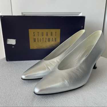 Stuart Weitzman Women's Vintage Metallic Silver He