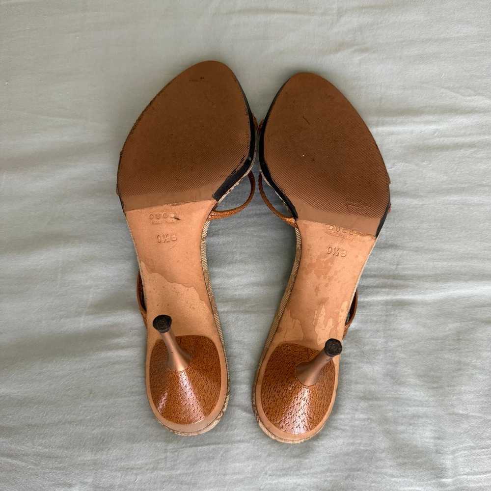 Vintage Gucci Monogram Brown Heels - image 3