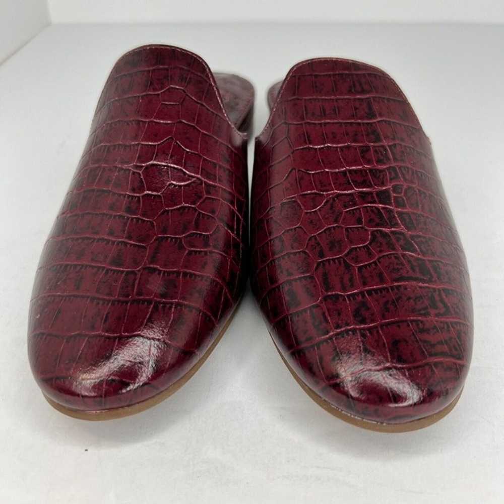 Jack Rogers Womens Maroon Delaney Croc Leather Sl… - image 3