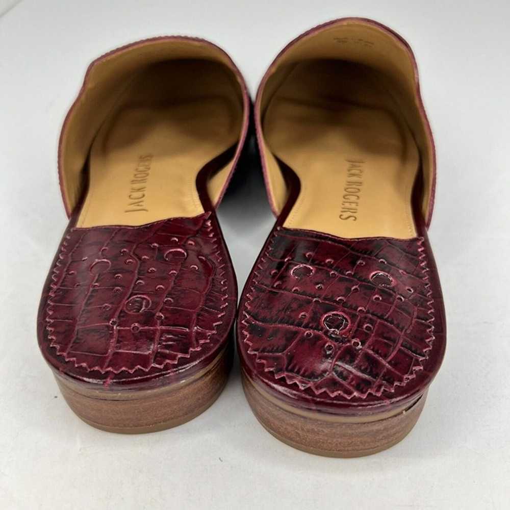 Jack Rogers Womens Maroon Delaney Croc Leather Sl… - image 5