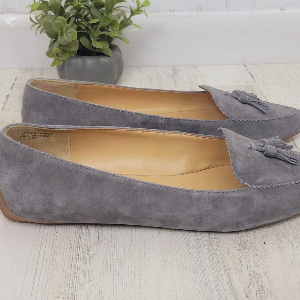 Talbots Grey Tassel Suede Driving Flats Size 9.5 - image 3