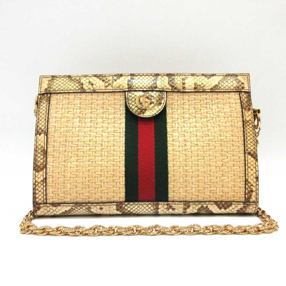 Gucci Gucci Gucci Ophidia GG Small Raffia Python … - image 1