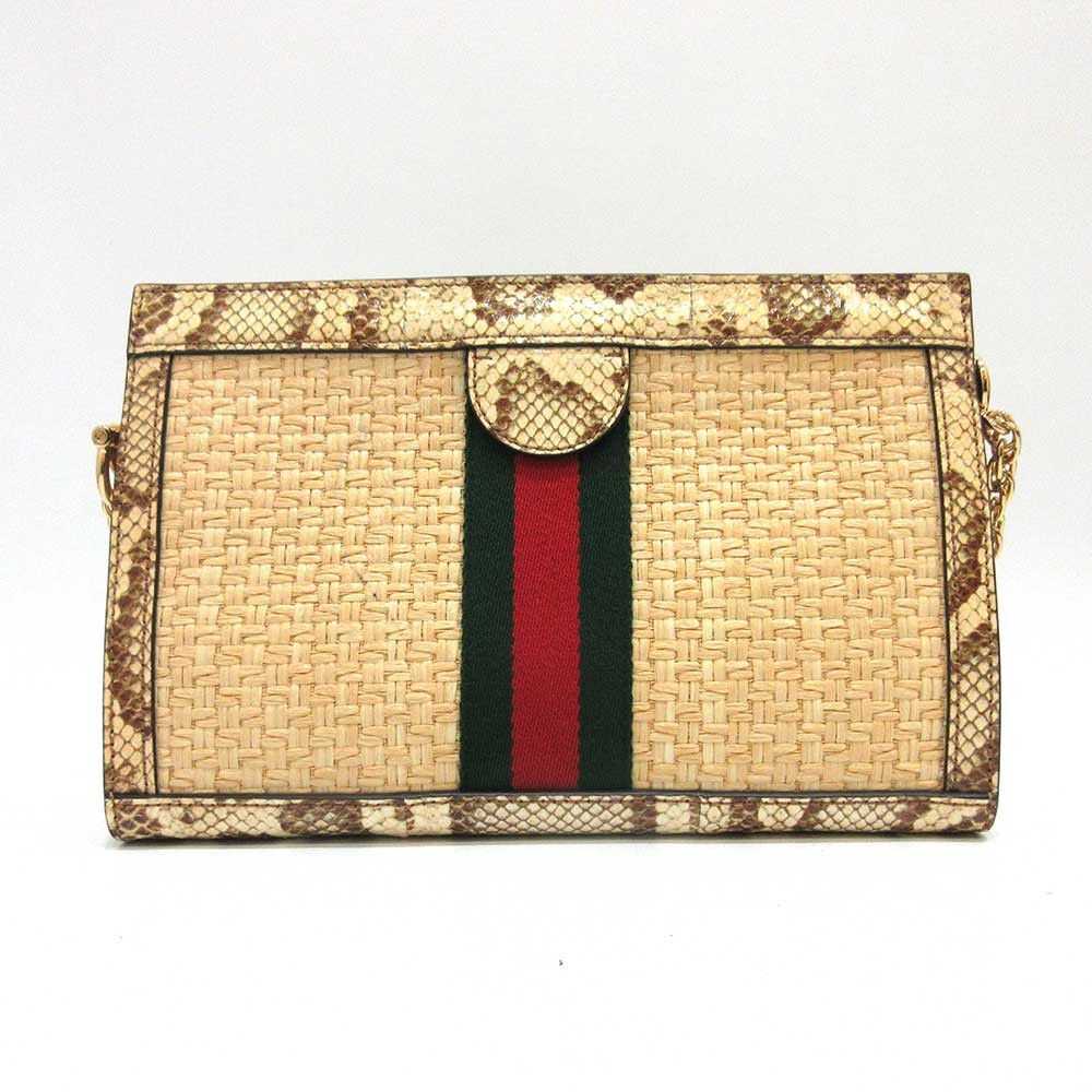 Gucci Gucci Gucci Ophidia GG Small Raffia Python … - image 3