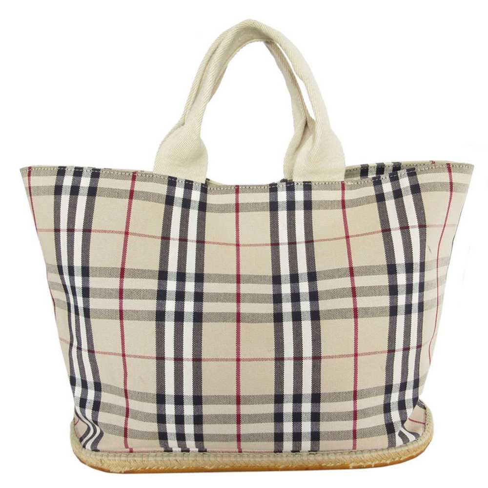 Burberry Nova Check Beige Canvas Tote Bag (Pre-Ow… - image 1