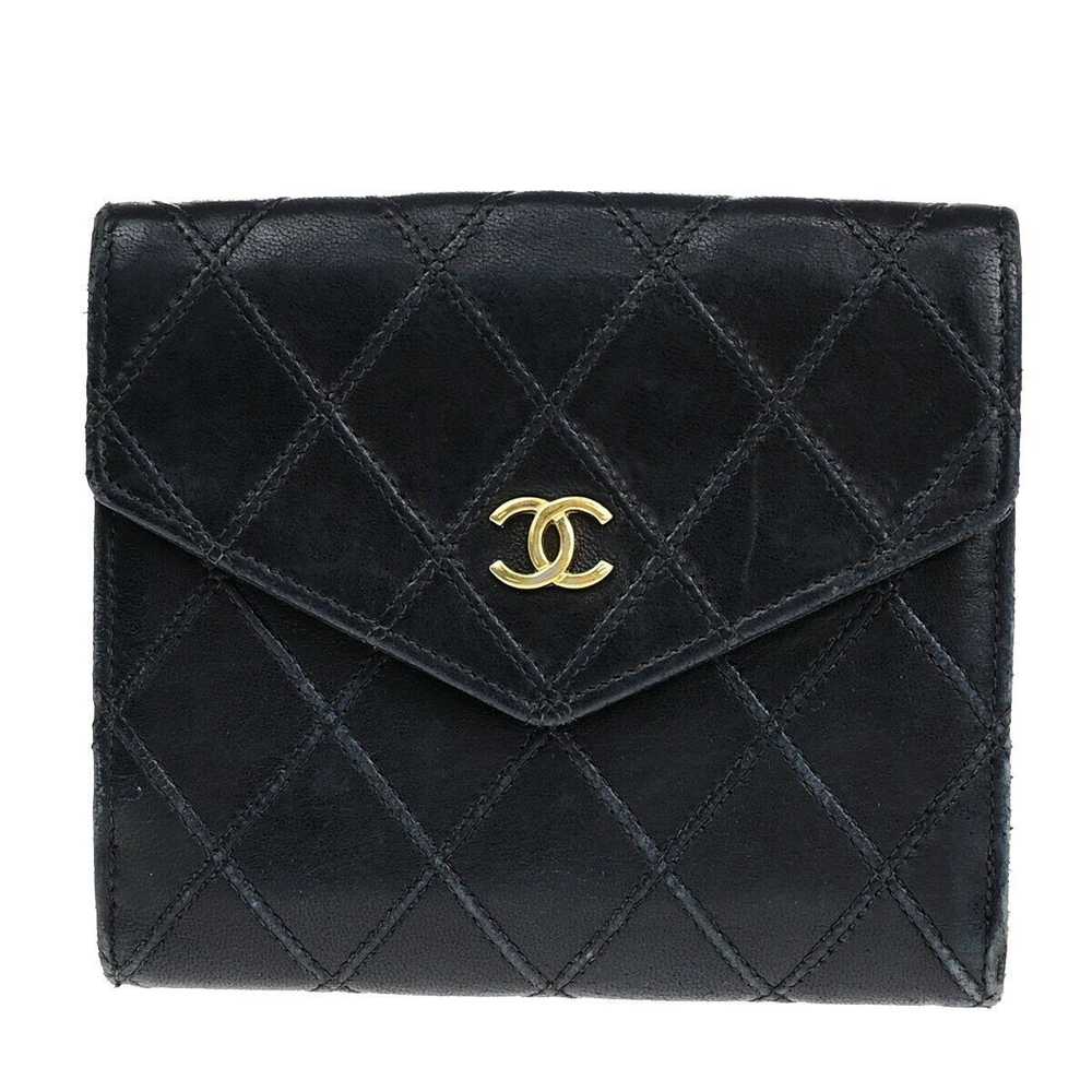 Chanel Vintage Black Leather Wallet (Pre-Owned) - image 1