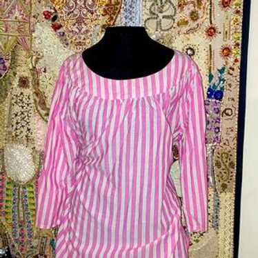 100% Polyester Zebra Print 7 Buttoned Collared Bl… - image 1