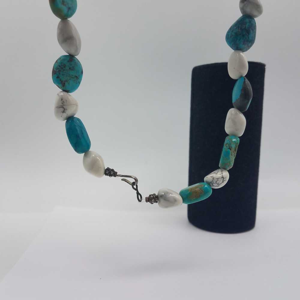 Sterling Silver Turquoise Howlite 19" Necklace 93… - image 4