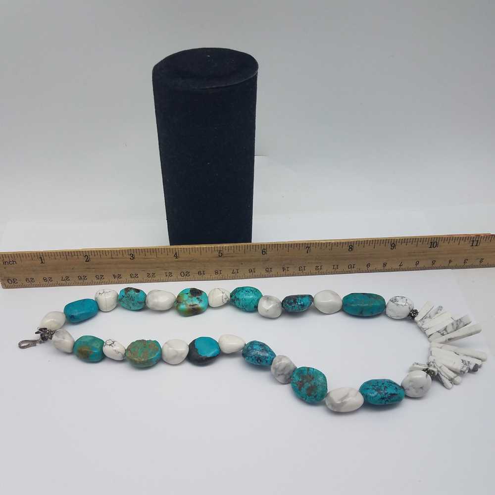 Sterling Silver Turquoise Howlite 19" Necklace 93… - image 5