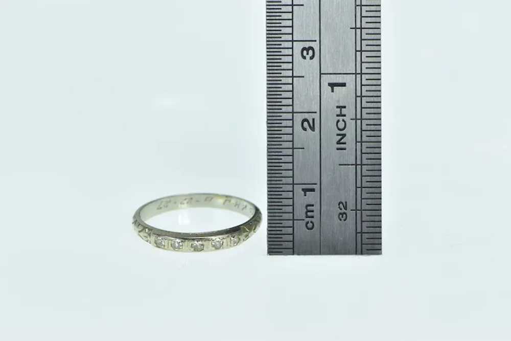 18K 1920's Diamond Engraved Wedding Band Ring Siz… - image 4