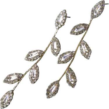 Lovely Cascading Rhinestone "Leaves" on Thin Gold… - image 1