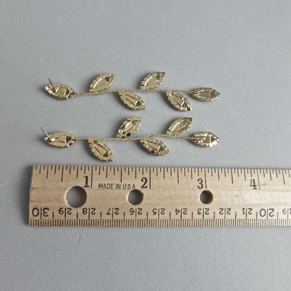 Lovely Cascading Rhinestone "Leaves" on Thin Gold… - image 6