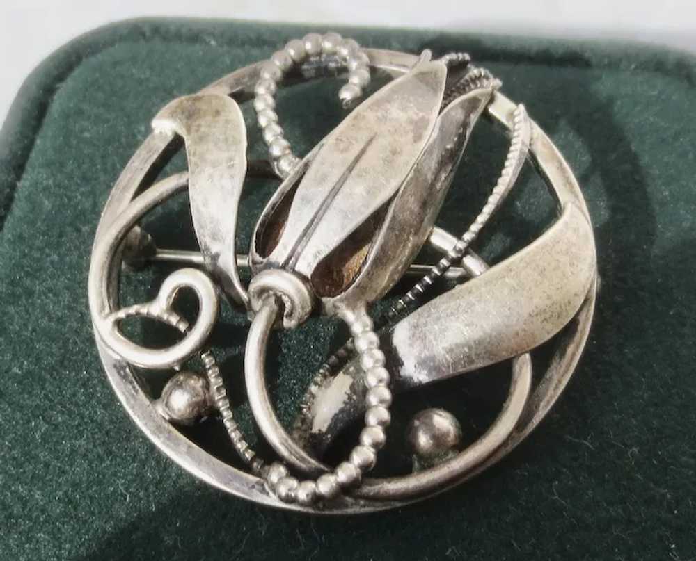 Sterling Silver Danish Pin circa 70s - image 2