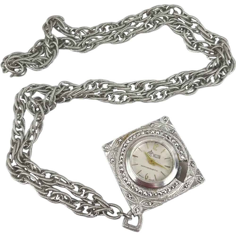 Vintage Nelson Antimagnetic Silver Pocket Watch N… - image 1