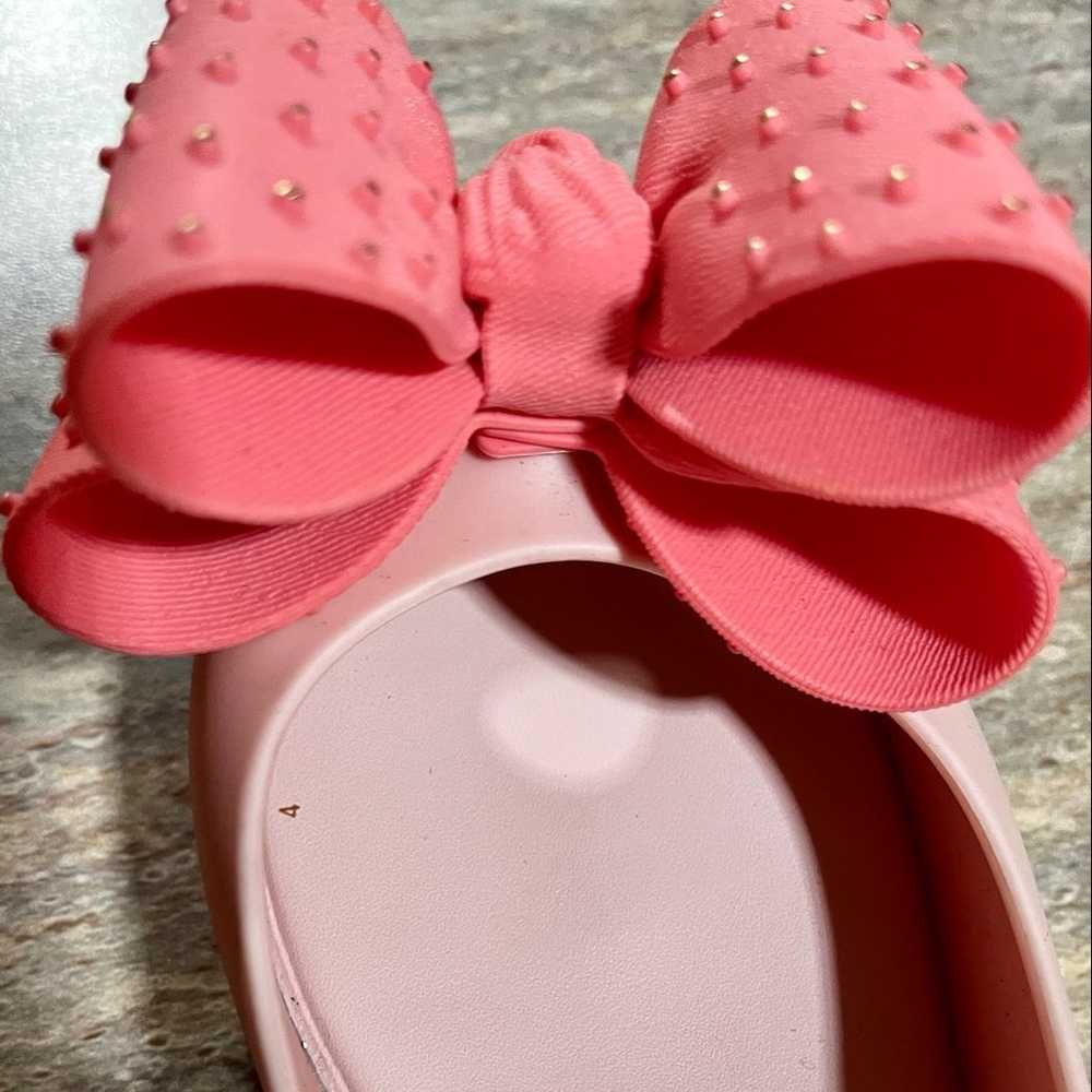 Melissa pink slip on shoes with bow with gold col… - image 5