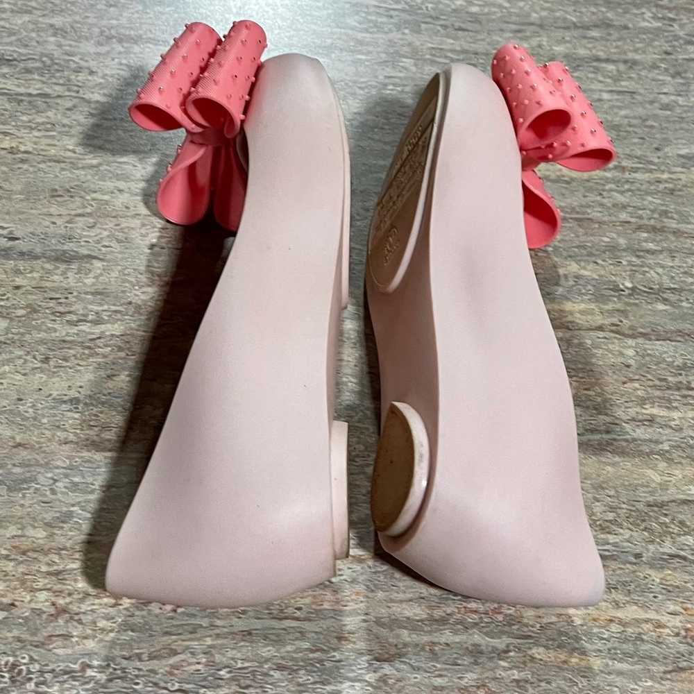 Melissa pink slip on shoes with bow with gold col… - image 9