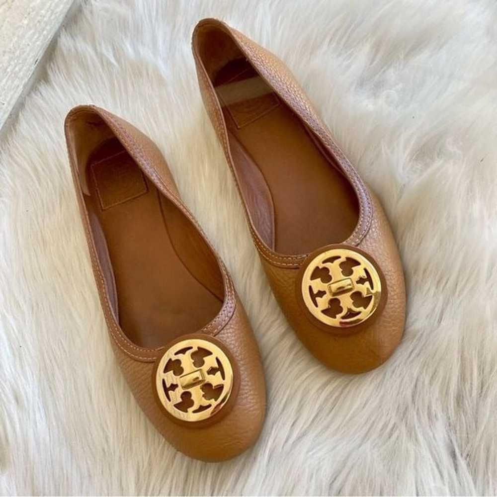 TORY BURCH Tan Miller Reva Minnie Ballerina Flats… - image 1