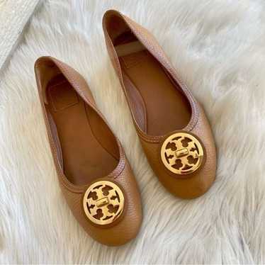 TORY BURCH Tan Miller Reva Minnie Ballerina Flats… - image 1