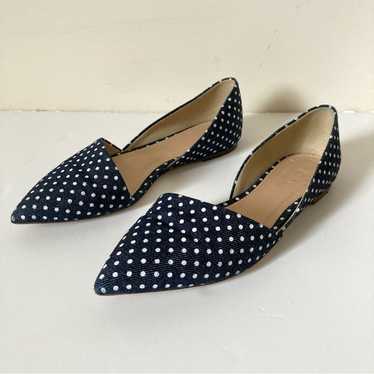 J.Crew D'orday Flats Blue with White Polka Dots Si