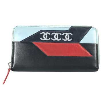 Chanel Triple Coco Black Leather Wallet (Pre-Owned