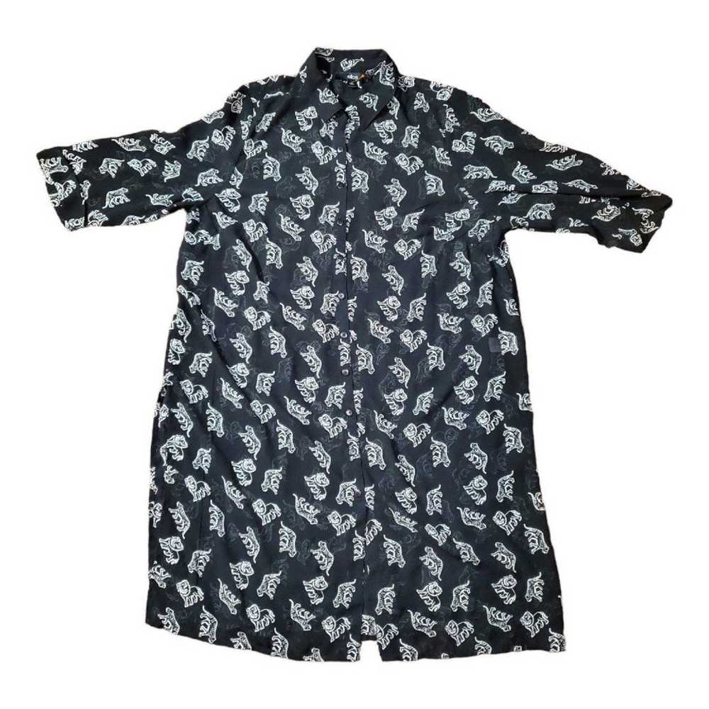 ELLOS Women’s Black & White Patterned Shirt Long … - image 1