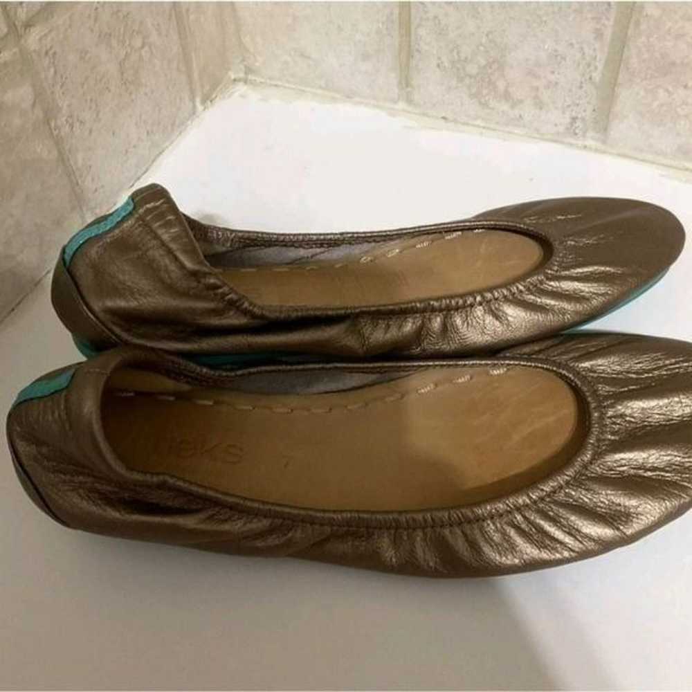 Tieks By Gavrieli Ballet Flats Gold Metallic Fold… - image 2