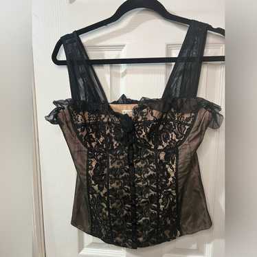 Nanette Lepore Vintage Black lace Cami top size 10 - image 1