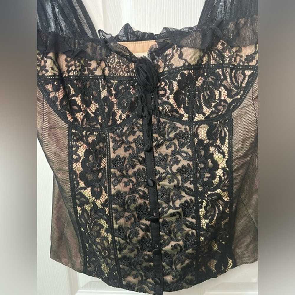 Nanette Lepore Vintage Black lace Cami top size 10 - image 2