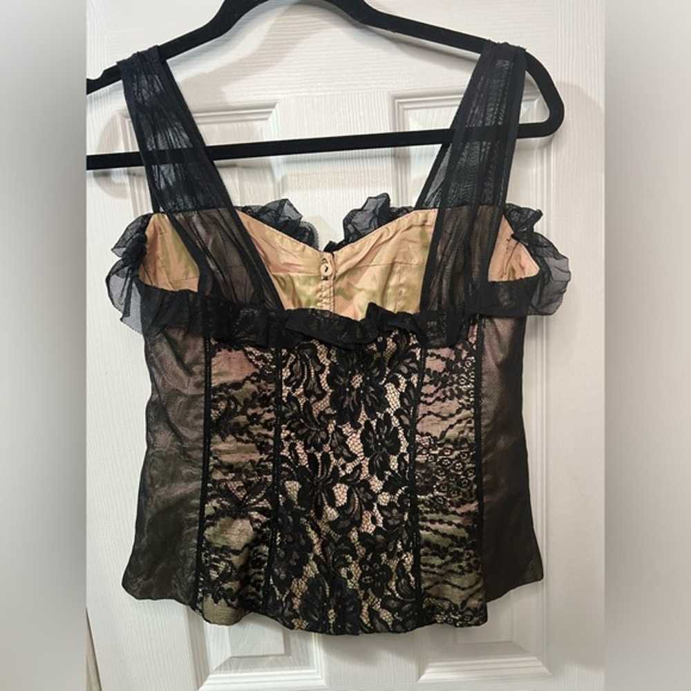 Nanette Lepore Vintage Black lace Cami top size 10 - image 4