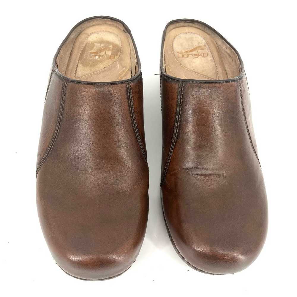 Dansko Antique Brown Leather Mule Clog Comfort Sh… - image 4